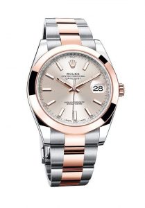 Stainless steel and Everose gold make the Datejust 41 look very stylish.